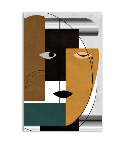 Tableau Contemporain Visage Géométrique